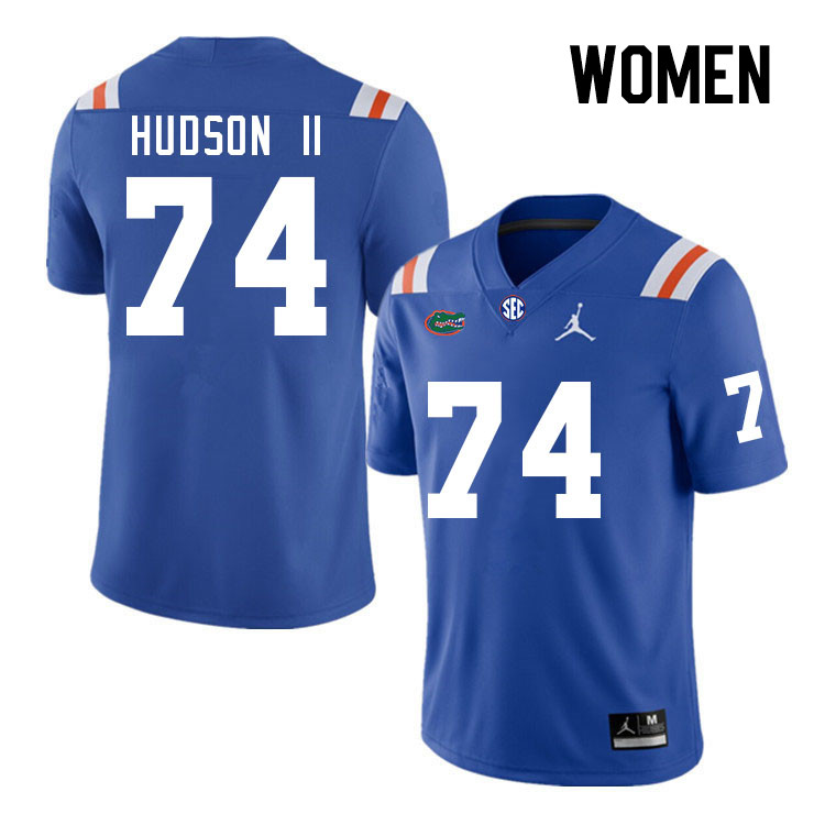 Women #74 Lyndell Hudson II Florida Gators College Football Jerseys Stitched Sale-Throwback